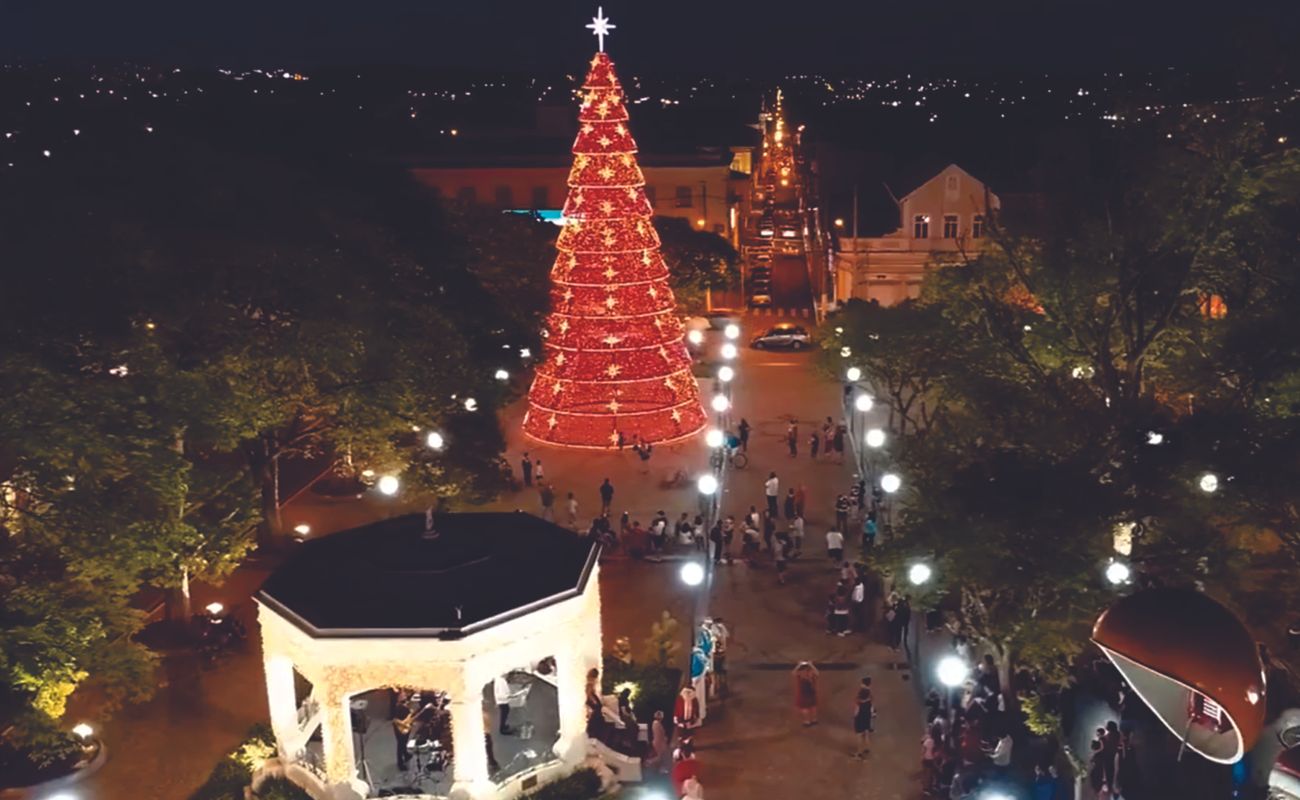 Foto aérea da Praça da Matriz do Natal 2021