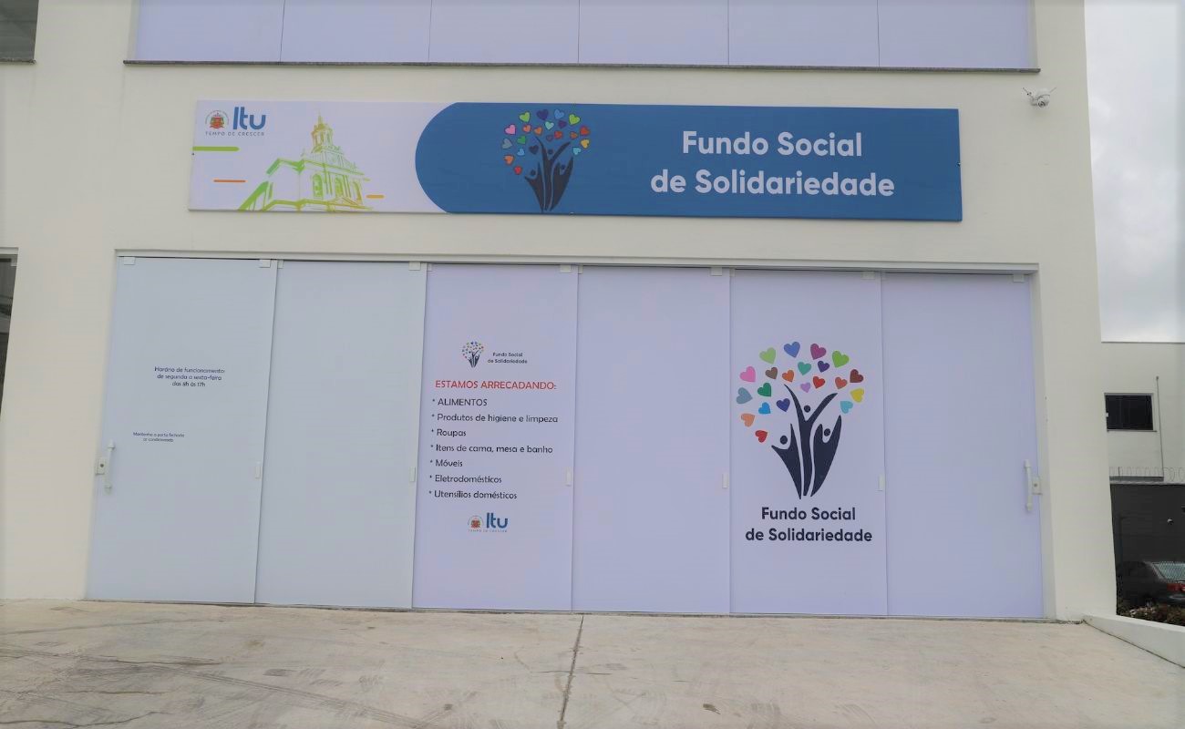 Imagem mostra a fachada do Funssol (Fundo Social de Itu)