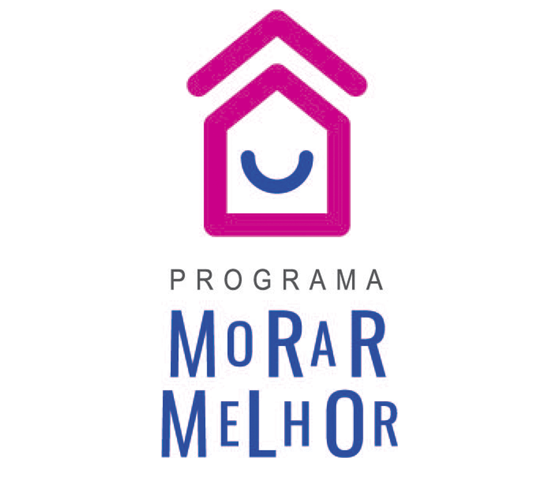 Imagem mostra o logo do Programa Morar Melhor, que visa melhorias habitacionais aos munícipes.