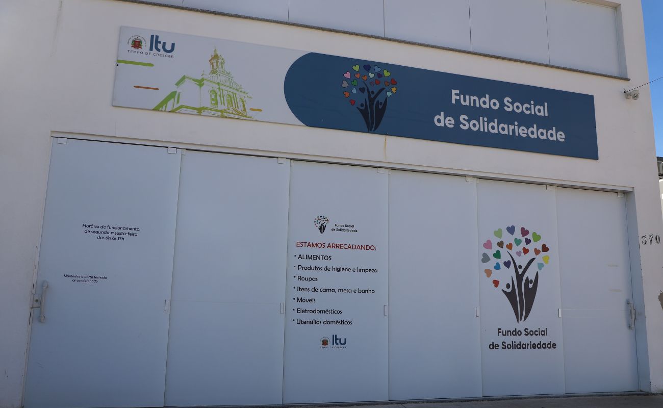 Imagem mostra a fachada do Funssol, local onde serão recebidas as doações para as vítimas da tragédia no Rio Grande do Sul