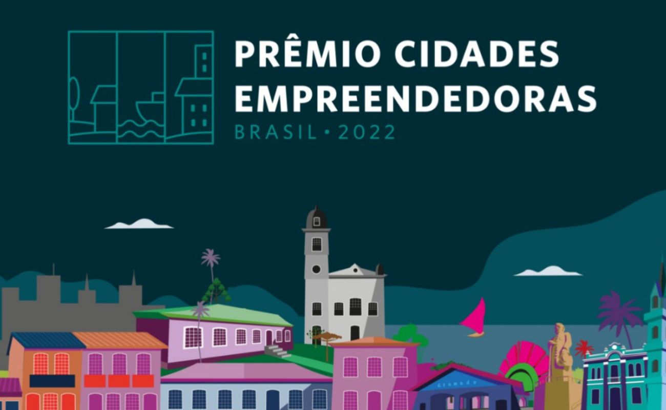 Imagem ilustrativa com o logo do prêmio cidades empreendedoras