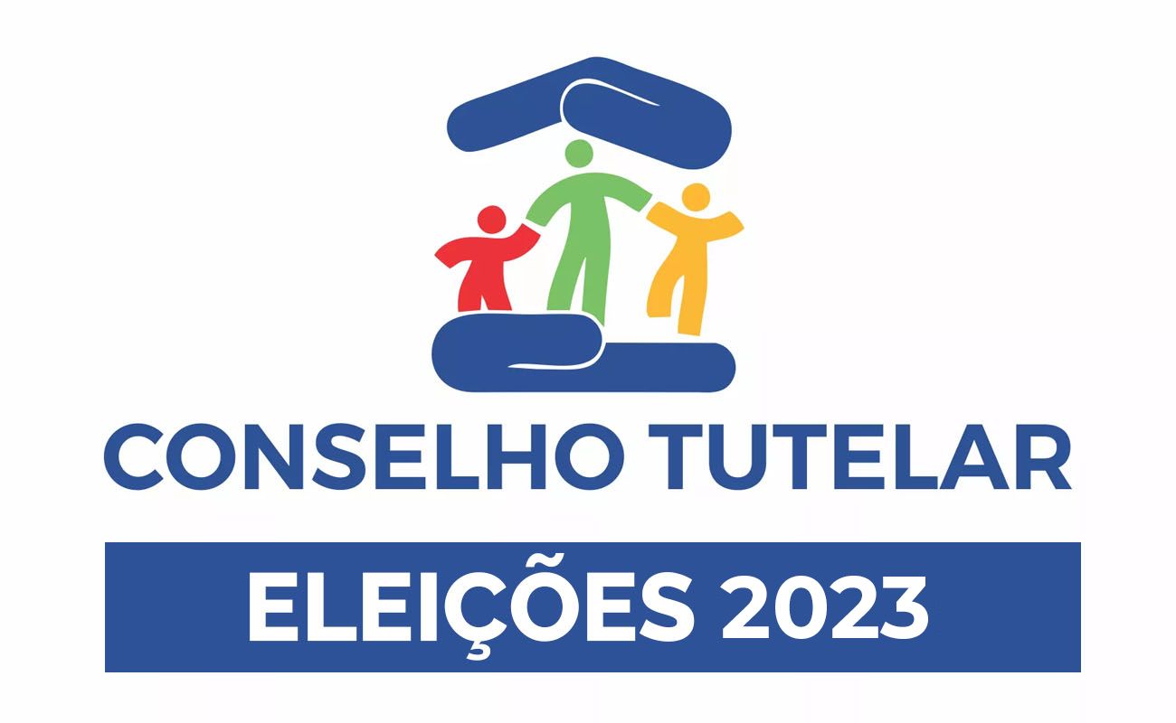 Imagem mostra o logo do Conselho Tutelas e a divulgação das Eleições 2023 para escolha de conselheiros tutelares