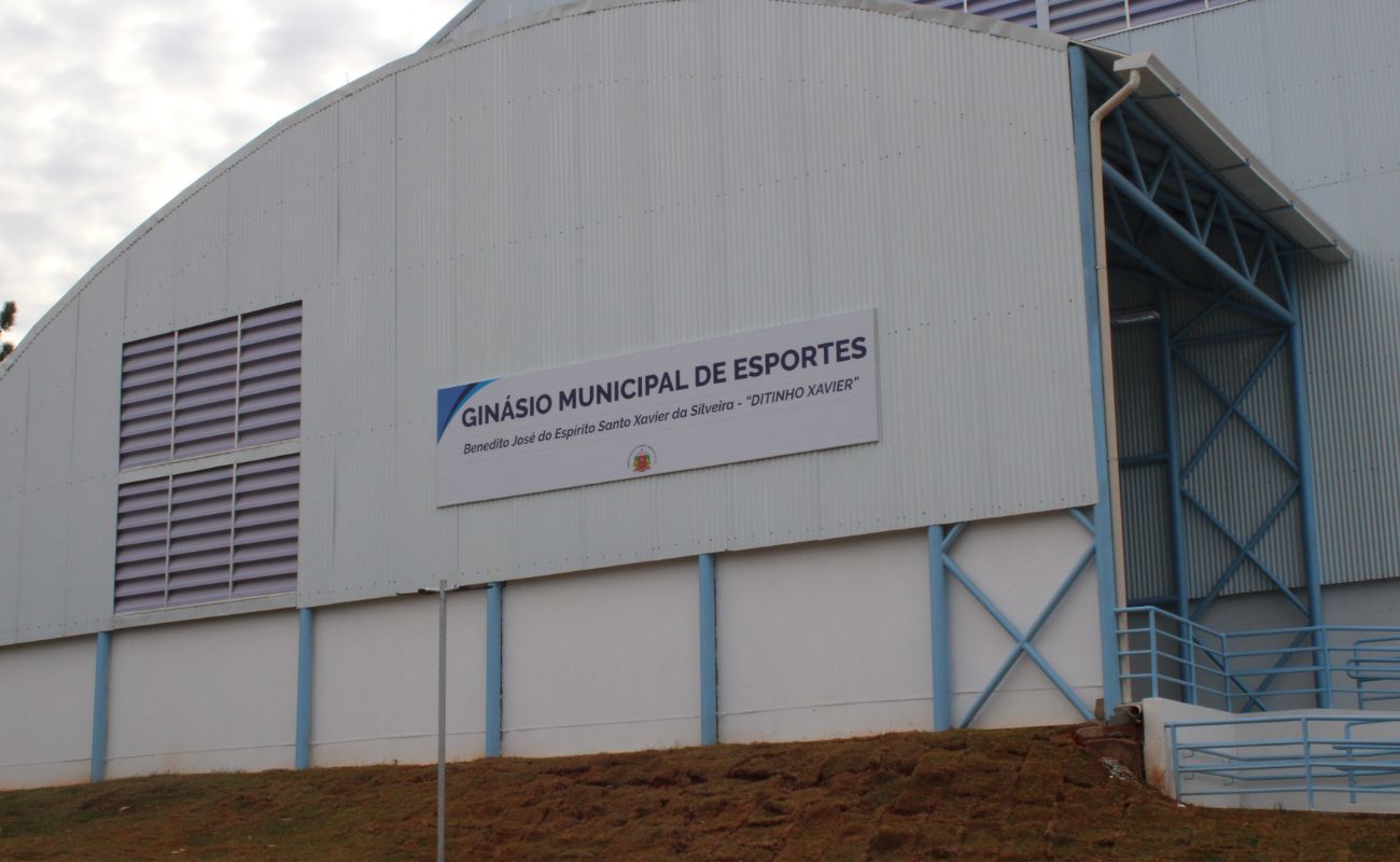 Imagem mostra a fachada do ginásio municipal de esportes, local para inscrições da Copa Itu de Futsal adulto.