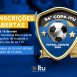 Imagem mostra uma arte com informações sobre as inscrições da Copa Itu Futsal Adulto