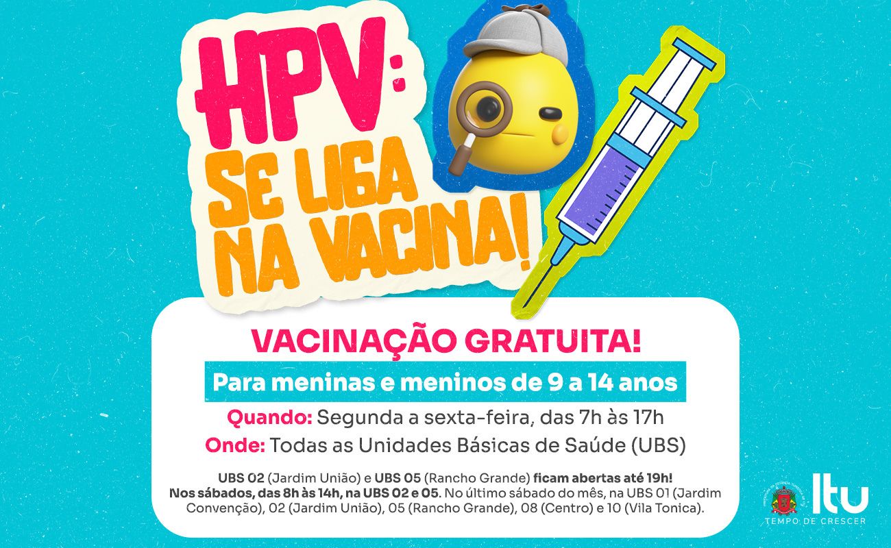 Imagem mostra uma arte com todas as informações sobre a vacina HPV