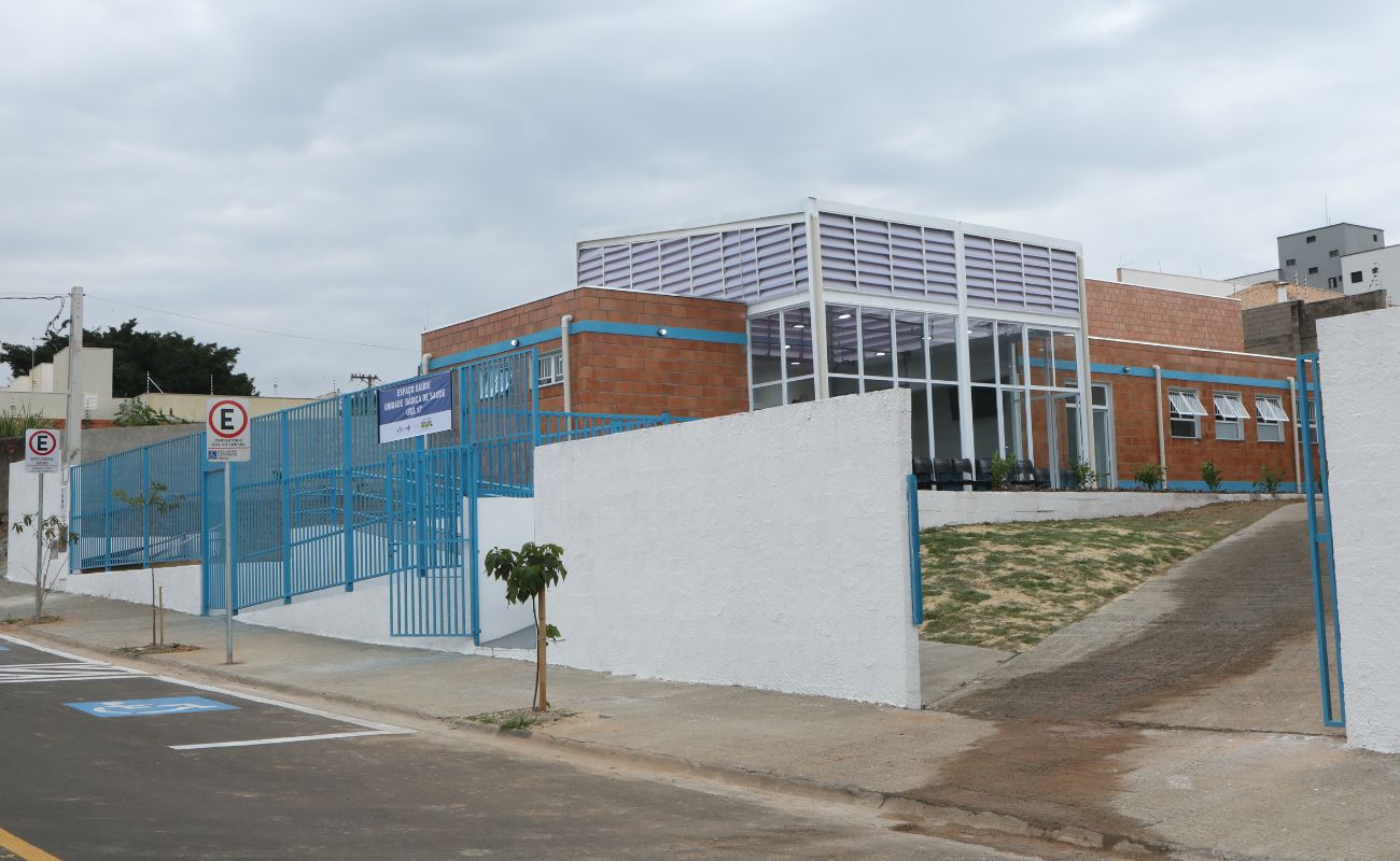 Imagem mostra a fachada da nova Unidade de Saúde de Itu.